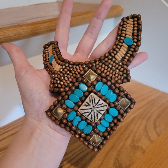 Ethel & Myrtle Jewelry - NEW Brown, Tan, & Teal Beaded Boho Necklace